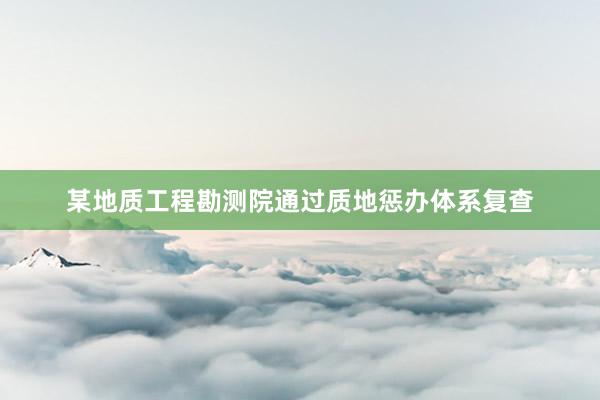 某地质工程勘测院通过质地惩办体系复查
