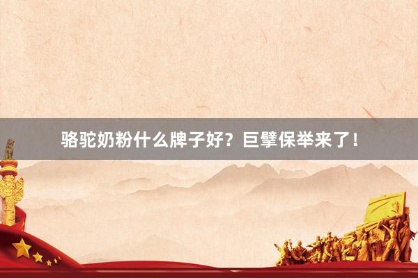 骆驼奶粉什么牌子好？巨擘保举来了！