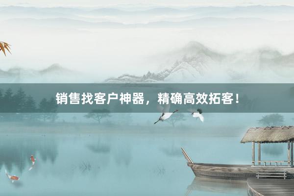销售找客户神器，精确高效拓客！